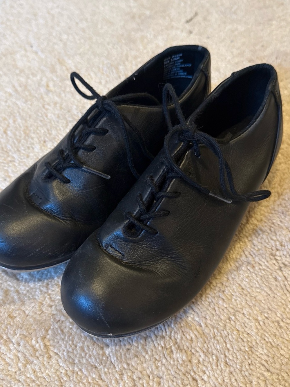 Girls Black Leather Tap Shoes